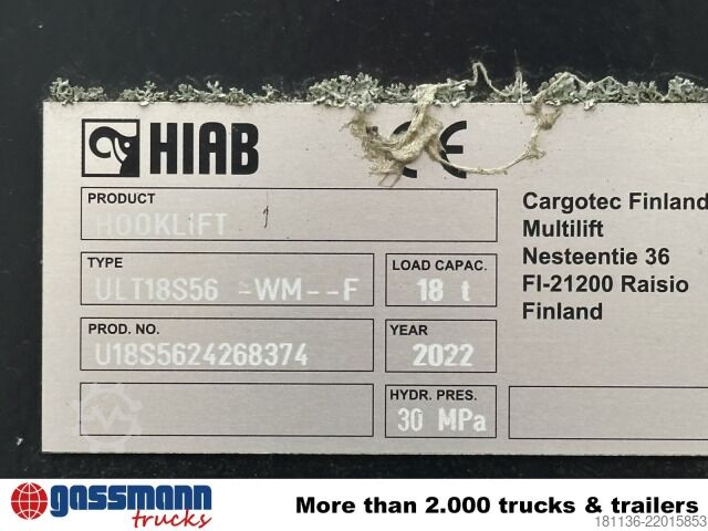 Roll-off tipper truck HIAB Ultima 18S56 Abrollanlage