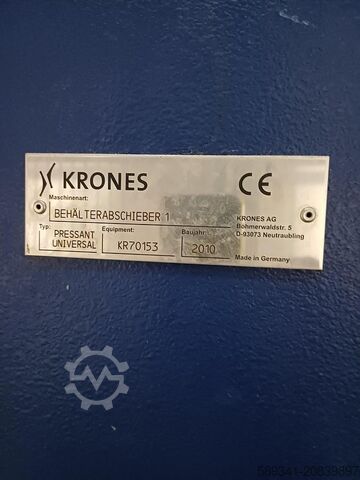 KRONES Pressant Universal Lagen-Depalettierer / Austragemodul – BEHÄLTERABSCHIEBER 1 Krones AG Pressant
