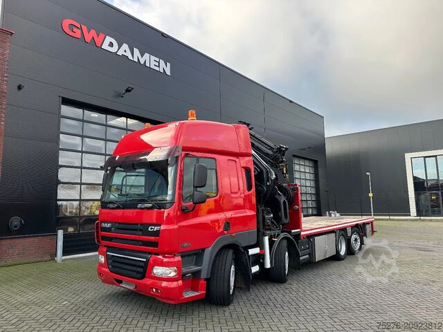 Crane truck DAF CF 85.410 8x2 Hiab 1055-8+Fly jib Euro 5