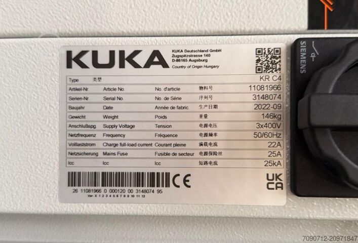 Industrial robot KUKA KRC4 KR8 R2100 - 2 arc HW / FLR