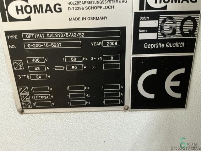 Edge banders  Homag OPTIMAT KAL310/5/A3/S2 2008 Homag OPTIMAT KAL310/5/A3/S2