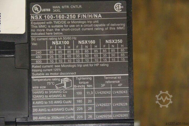 Circuit breaker Schneider Electric NSX 100 NA