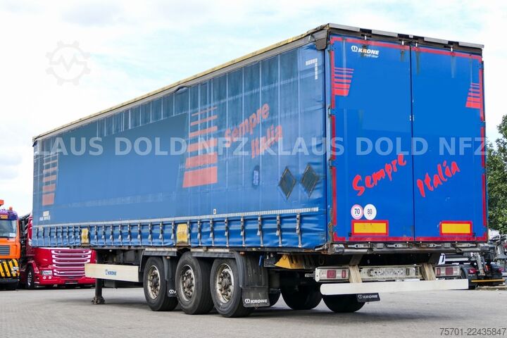 Open semitrailer with tarp KRONE SD Pritsche Plane BPW-Achsen Scheibenbremsen
