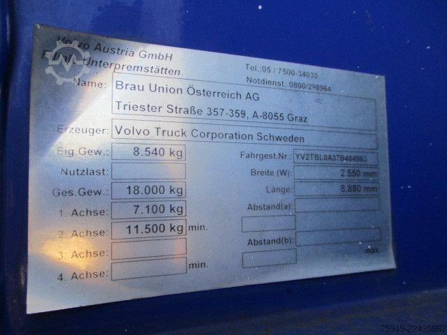 Beverage truck VOLVO FL-4x2R 280, Wingliner, Euro5, LBW