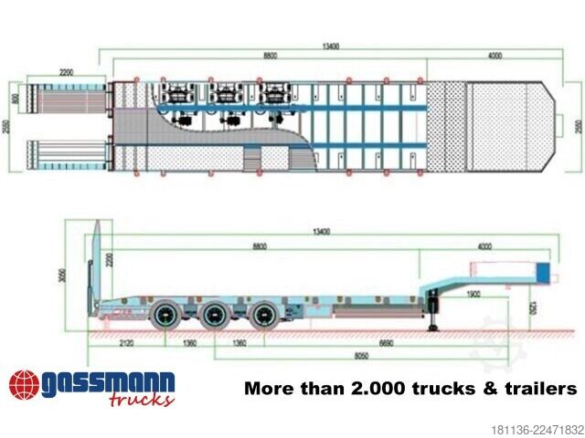 Low loader semitrailer  FSML 2 B1, mit Liftachse