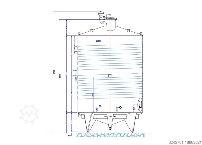316L stainless steel tank - 15 100 L ARSILAC