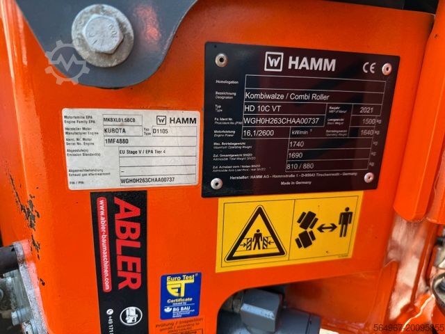 Single drum roller HAMM HD10 C VT Kombiwalze neues Modell