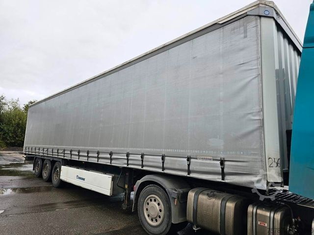 Open semitrailer with tarp KRONE Gardine Standard Liftachse Krone Scheibe Zollsch