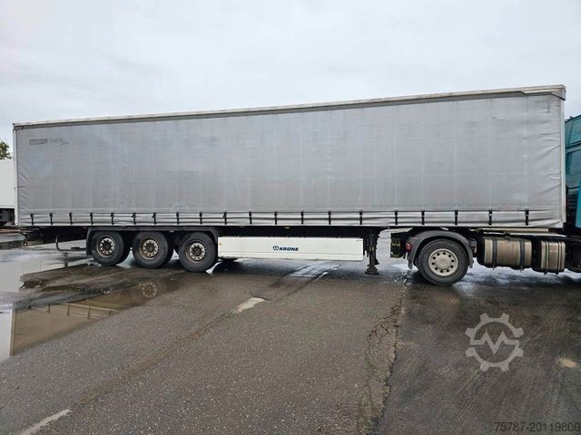 Open semitrailer with tarp KRONE Gardine Standard Liftachse Krone Scheibe Zollsch