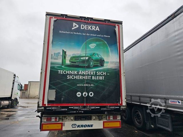 Open semitrailer with tarp KRONE Gardine Standard Liftachse Krone Scheibe Zollsch