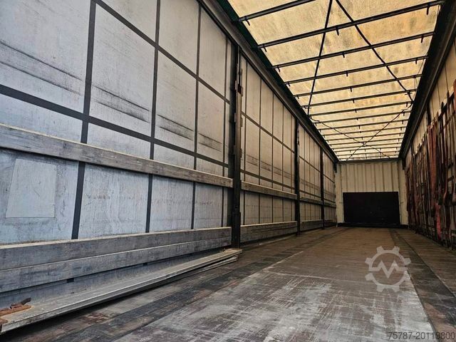Open semitrailer with tarp KRONE Gardine Standard Liftachse Krone Scheibe Zollsch