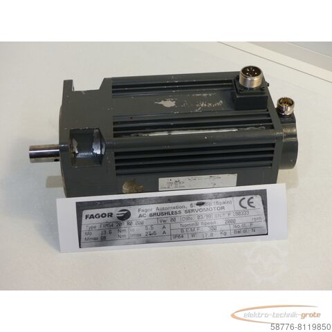 Control unit Fagor AC Brushless Servomotor FXM54 . 20A . R0.000 Version 00
