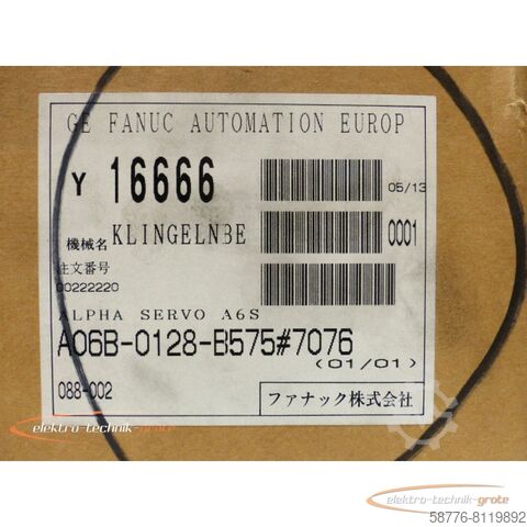 Control unit Fanuc A06B-0128-B575 # 7076 AC Servo Motor  !