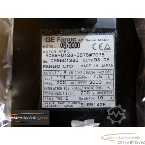 Control unit Fanuc A06B-0128-B575 # 7076 AC Servo Motor !
