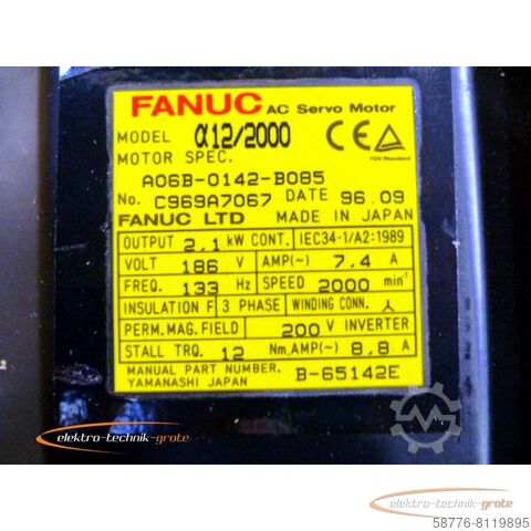 Control unit Fanuc A06B-0142-B085 AC Servo Motor - ! -