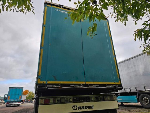Open semitrailer with tarp KRONE Gardine Standard, Plaettenkasten, Liftachse