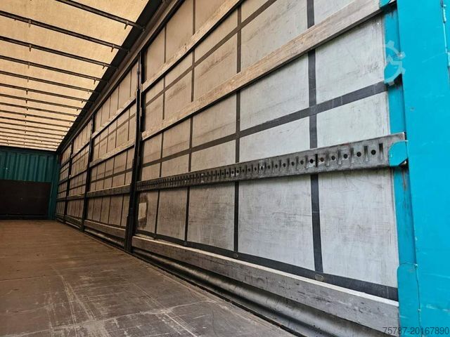 Open semitrailer with tarp KRONE Gardine Standard, Plaettenkasten, Liftachse