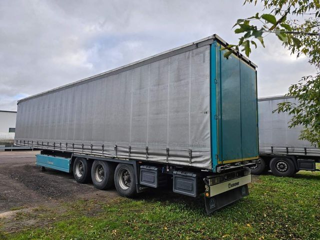Open semitrailer with tarp KRONE Gardine Standard, Plaettenkasten, Liftachse