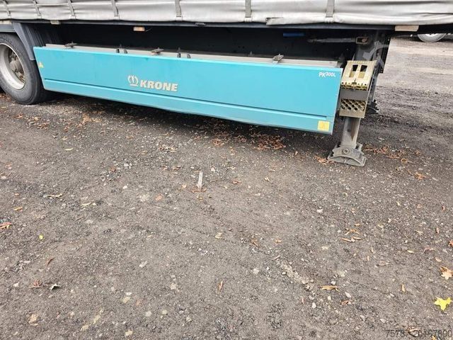 Open semitrailer with tarp KRONE Gardine Standard, Plaettenkasten, Liftachse