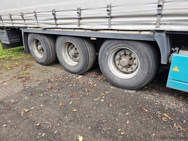 Open semitrailer with tarp KRONE Gardine Standard, Plaettenkasten, Liftachse