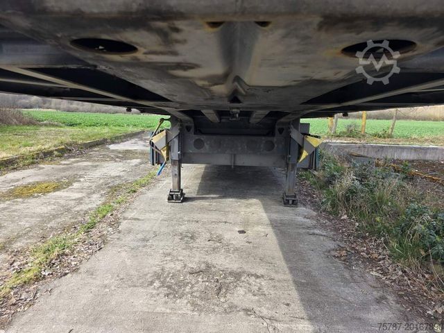 Open semitrailer with tarp KRONE Gardine Standard, Plaettenkasten, Liftachse