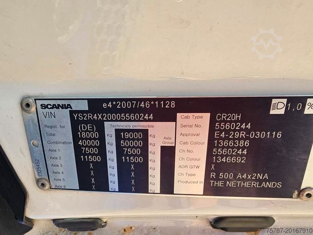 Standard SZM SCANIA R500, Retarder, Navi, Standklima, 19.000 Kg