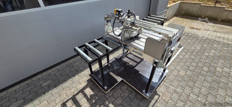 Stone saw with chassis and roller conveyor ACHILLI TAG680-WS