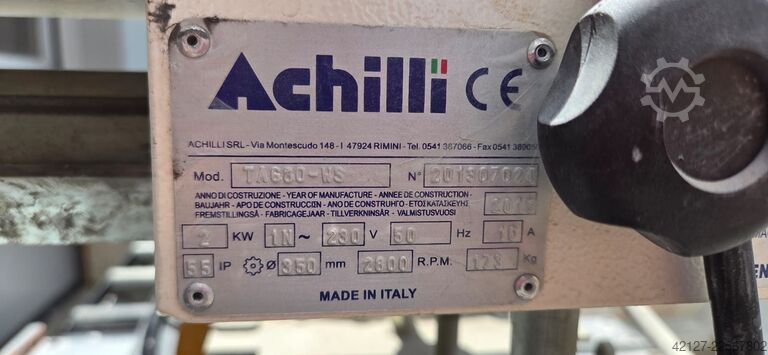 Stone saw with chassis and roller conveyor ACHILLI TAG680-WS