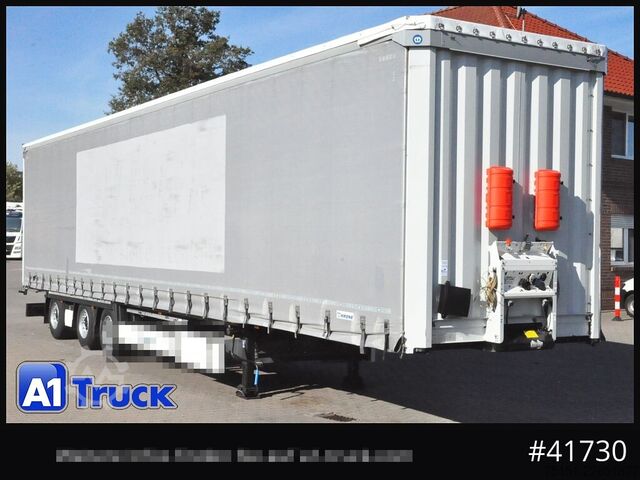 Open semitrailer with tarp KRONE SD, Mega,Lift, Staplerhalterung, Lenkachse