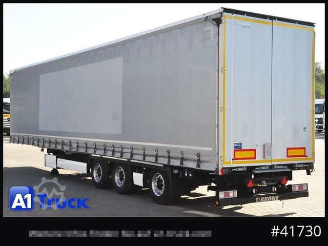 Open semitrailer with tarp KRONE SD, Mega,Lift, Staplerhalterung, Lenkachse