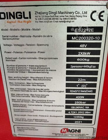 Scherenarbeitsbühne MAGNI ES 2212 E Elektro Allrad 22 m