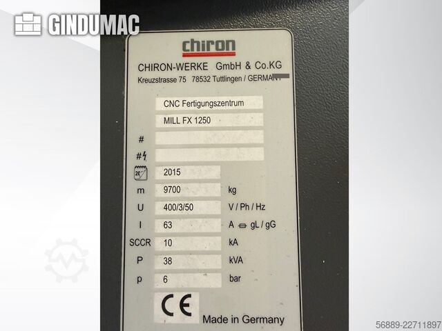 CHIRON MILL FX 1250 CHIRON MILL FX 1250
