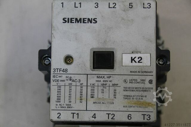 Contactor Siemens 3TF4822-0AP0