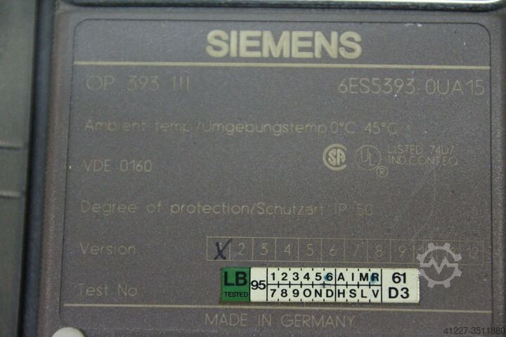 Control device Siemens OP 393-III 6ES5393-OUA 15