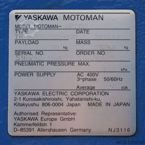 Industrieroboter Yaskawa Motoman HP20D mit DX100