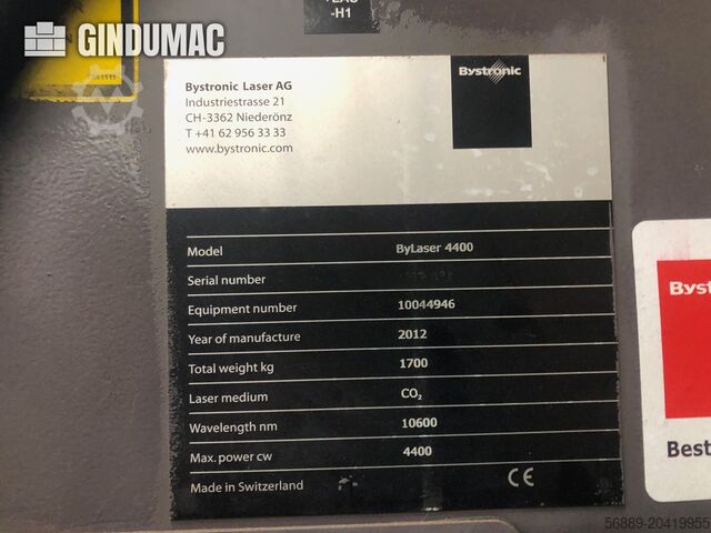 CO2-Laserschneidmaschine Bystronic Bysprint Pro 2015