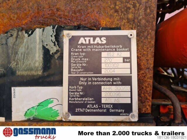 Kipper LKW Mercedes-Benz Atego 1823 AK 4x4 mit Kran Atlas 85.2, Funk,