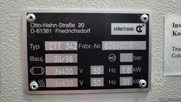 Trockenlufttrockner COLORTRONIC CTT 342
