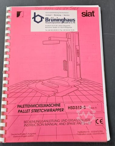 Semiautomatic pallet wrapping machine Siat HSD 312 - S