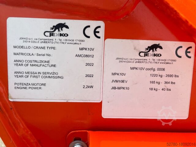 Mini crane Jekko MPK 10 V