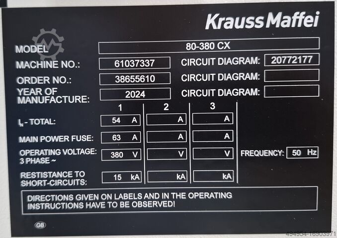 Spritzgießmaschine KraussMaffei Technologies GmbH KM 80 / 380 CX G06