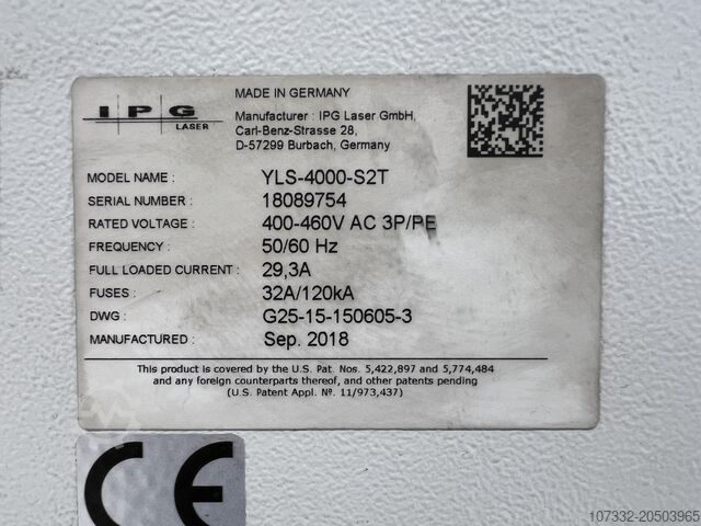 Laserschneidmaschine IPG Laser GmbH YLS-4000-S2T