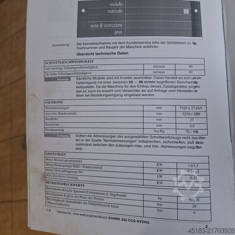 Band saw MEP Shark 332 CCS Hydra