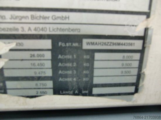 Three-sided tipper truck MAN TGA 33.430 6X4 KIPPER, MANUEL, E4 PALFINGER BLATT-BLATT