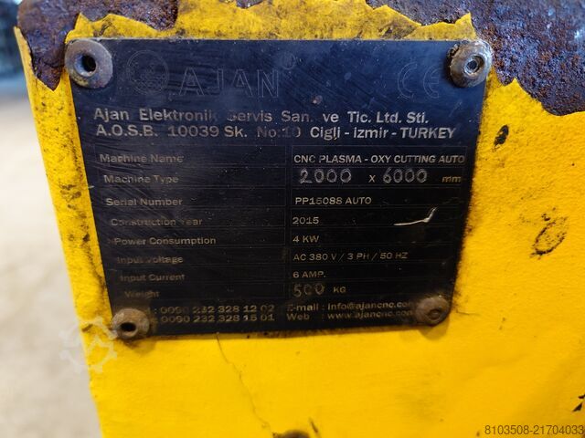 Plasma cutting machine Ajan PP15088 AUTO
