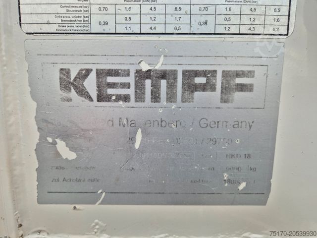Dreiseitenkipper Anhänger KEMPF HKD 18 Kipper BPW 50er 13.800kg NL