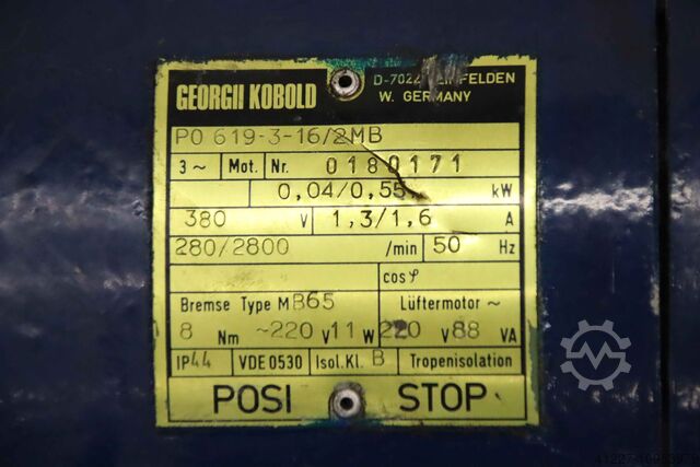 Gear motor 0.04/0.55 kW 7/70 rpm ZAE Kobold M 50 B PO619-3-16/2MB