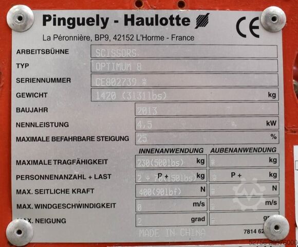 Scissor lift Haulotte Optimum 8