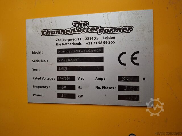 Vacuum forming machine The Channel Letter Former Former 1,5x2/1,5x1mtr