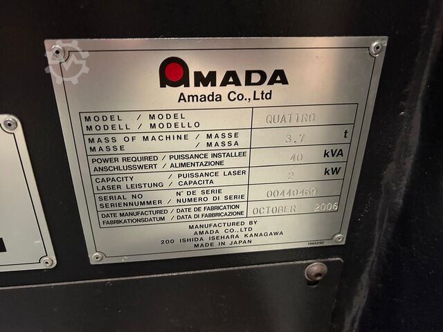 Laser cutting machine Amada QUATTRO 2KW